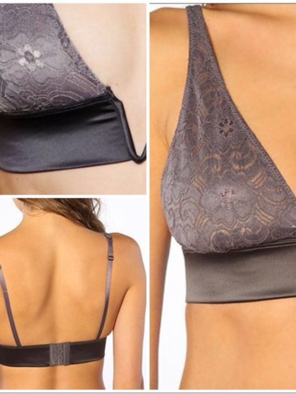 Free People Lace V Wire Soft Bra Bralette Size XS